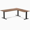 zero hardwood l-shape desk saman 1800mm in black legs 