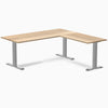 zero hardwood l-shape desk white ash 1800mm in gray legs 