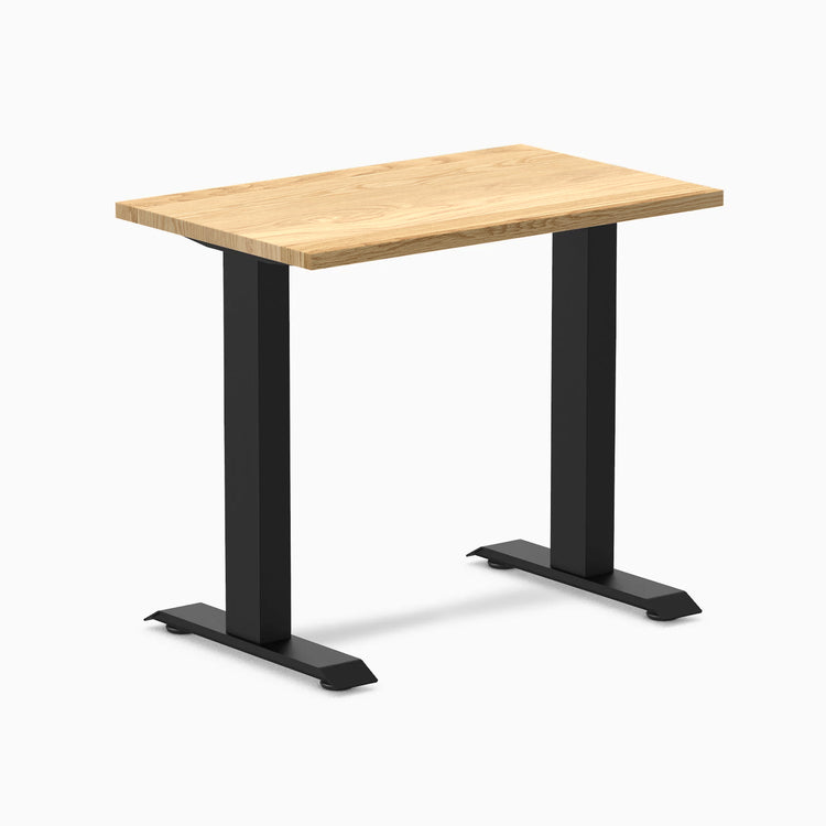 Desky Zero Mini Hardwood Desk with White Oak top and matte black steel frame.