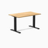 Desky Zero 48x30 White Oak hardwood desk with matte black steel frame.