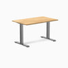 Desky Zero Hardwood Office Desk with White Oak top and Space Gray steel frame.